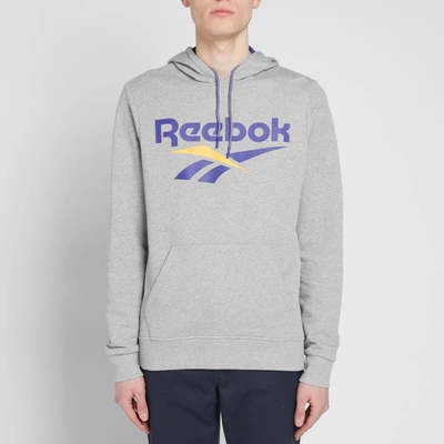 Shop Reebok Vector Hoody In Grey