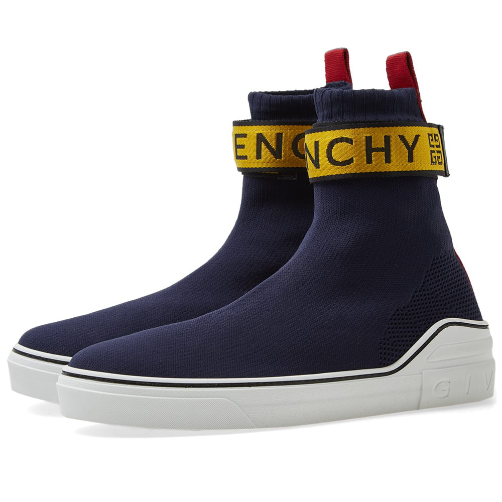 givenchy 4g webbing knitted mid sneakers