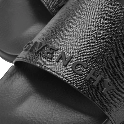 Shop Givenchy Rubber Logo Slide In Black