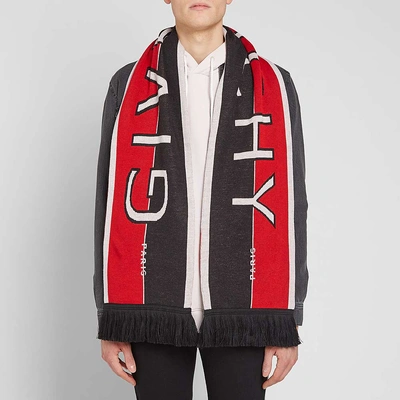 Shop Givenchy Logo Football Scarf In Red