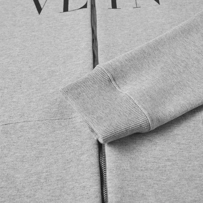 Shop Valentino Vltn Zip Hoody In Grey