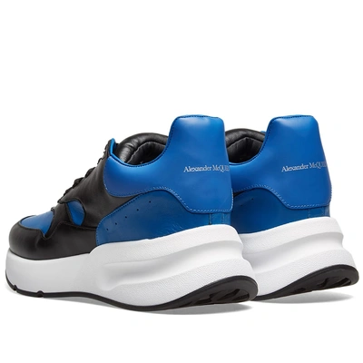Shop Alexander Mcqueen Wedge Sole Leather Sneaker In Blue