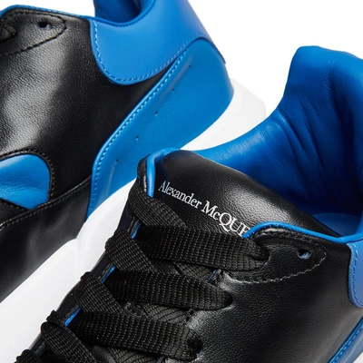 Shop Alexander Mcqueen Wedge Sole Leather Sneaker In Blue