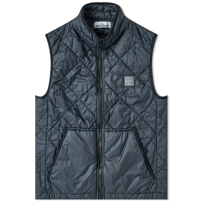 Shop Stone Island Garment Dyed Quilted Gilet In Blue