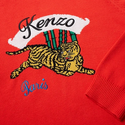 Shop Kenzo Jumping Tiger Crew Knit In Red