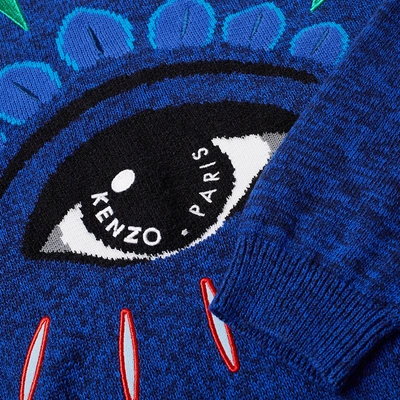 Shop Kenzo Eye Crew Knit In Blue