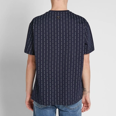 Shop Wooyoungmi Repeat Logo Tee In Blue