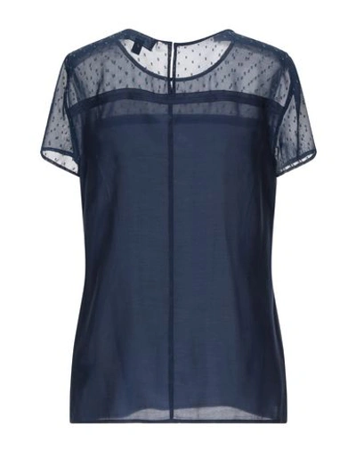 Shop Armani Jeans Blouses In Dark Blue