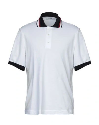 Shop Msgm Polo Shirt In White