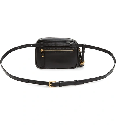 Shop Saint Laurent Lou Quilted Leather Belt Bag With Tassel - Black In Noir