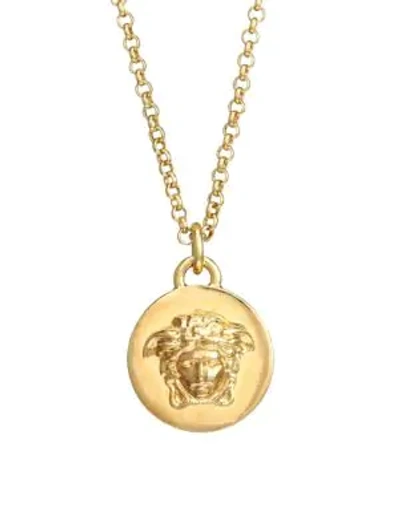 Shop Versace Medusa Pendant Necklace In Light Gold