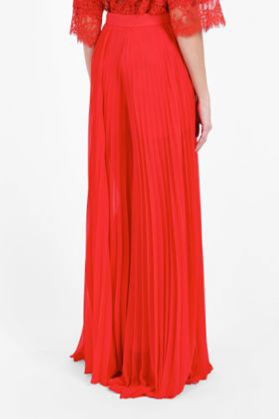 Shop Elie Saab Pleated Culottes In *red