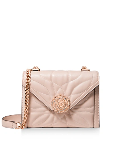 Shop Michael Michael Kors Whitney Leather Convertible Shoulder Bag In Soft Pink/gold