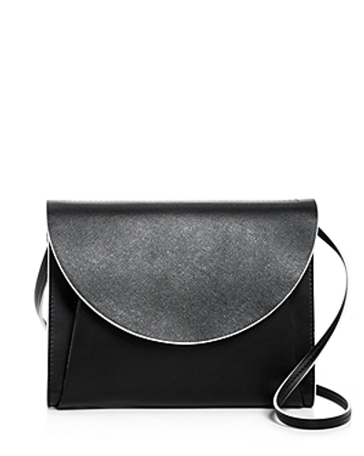 Shop Marni Law Pochette Medium Leather Crossbody In Black/gold