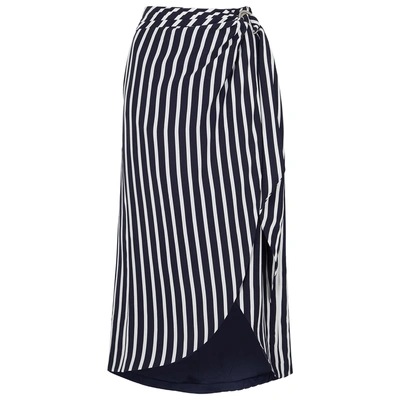 Shop Jonathan Simkhai Striped Cupro-blend Midi Skirt