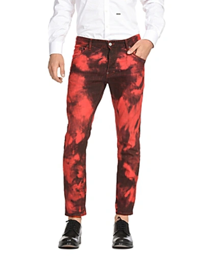 Shop Dsquared2 Maculato Tie-dye Skater Pants In Red