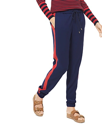 Shop Michael Michael Kors Contrast Stripe Jogger Pants In True Navy/terracotta