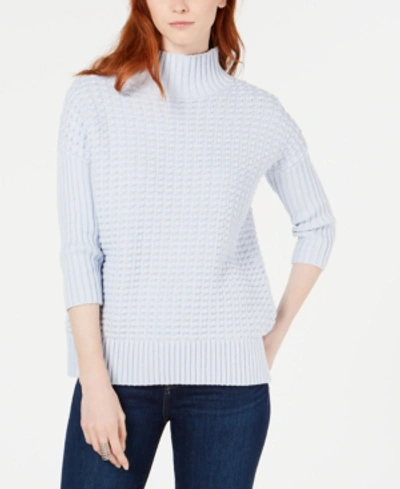 Shop French Connection Cotton Mozart Popcorn Sweater In Blue