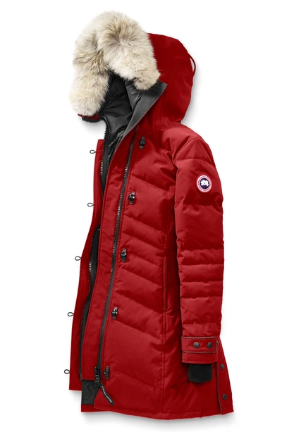 Shop Canada Goose Lorette Hooded Down Parka With Genuine Coyote Fur Trim In Redwood