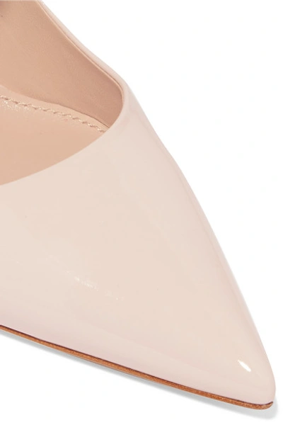 Shop Miu Miu Crystal-embellished Patent-leather Slingback Pumps In Baby Pink