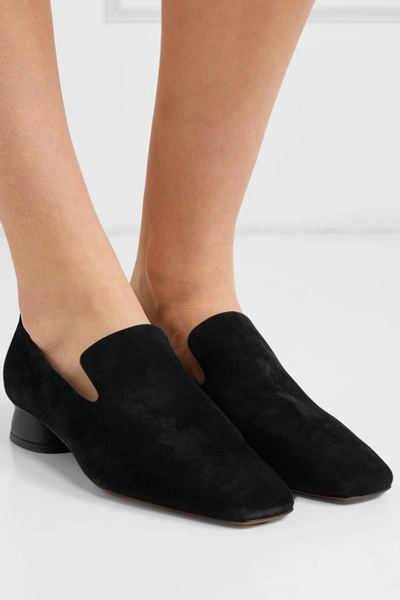 Shop Neous Thop Suede Loafers In Black