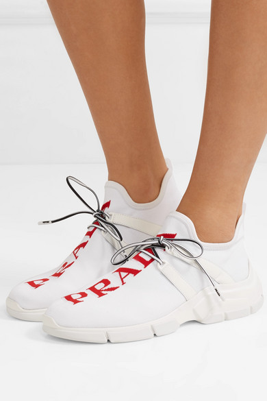 prada knit logo sneakers