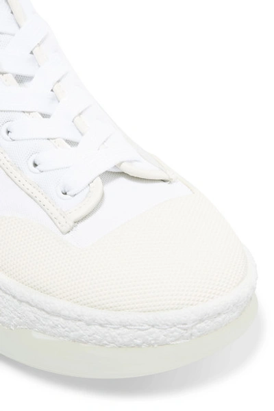 Shop Alexander Wang A1 Logo-print Leather-trimmed Mesh High-top Sneakers In White