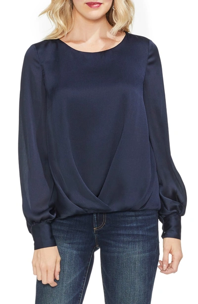 Shop Vince Camuto Puff Sleeve Blouse In Classic Navy