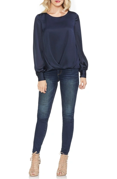 Shop Vince Camuto Puff Sleeve Blouse In Classic Navy