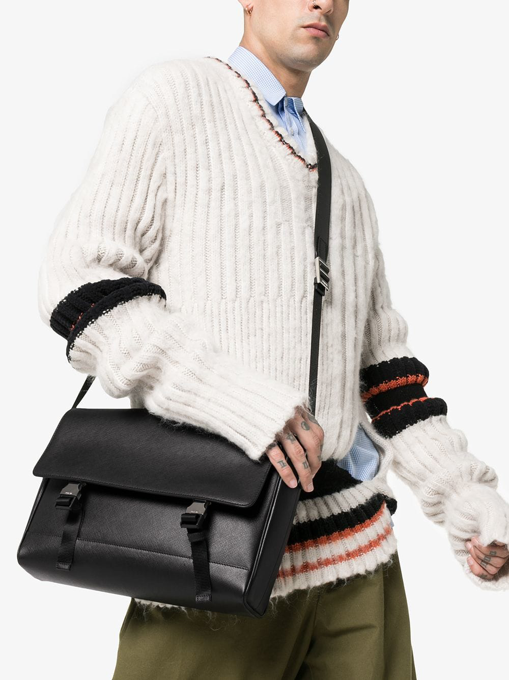 prada men's saffiano leather shoulder bag