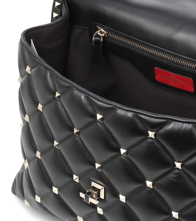 Shop Valentino Candystud Large Shoulder Bag In Black