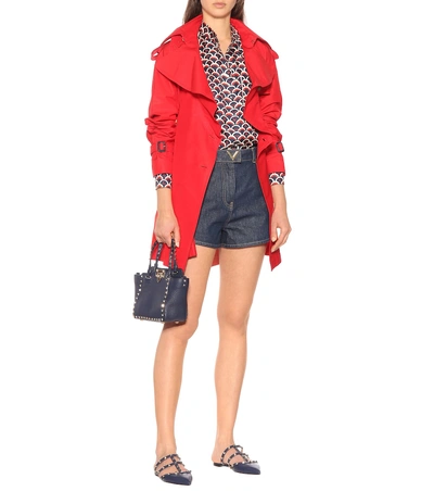 Shop Valentino Cotton And Silk Trench Coat In Red