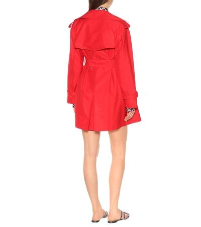 Shop Valentino Cotton And Silk Trench Coat In Red