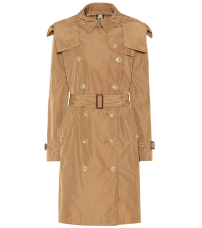 Shop Burberry Kensington Hooded Trench Coat In Brown