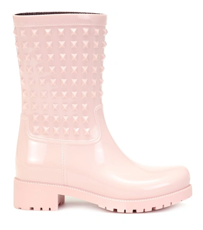 Shop Valentino Rubber Rain Boots In Pink