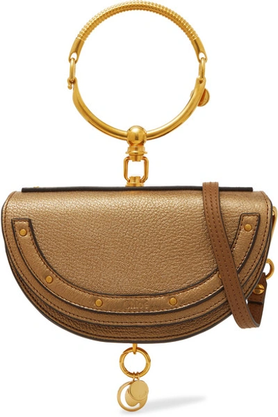 Chloe Nile Bracelet Mini Metallic Textured leather Shoulder Bag In Gold ModeSens