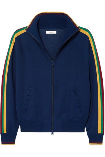 Shop Isabel Marant Étoile Darcey Striped Jersey Track Jacket In Navy