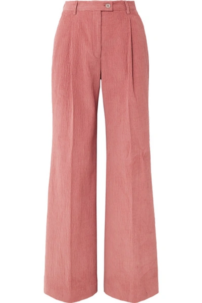 Shop Acne Studios Pina Cotton-blend Corduroy Wide-leg Pants In Antique Rose