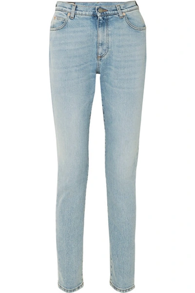 Shop Gucci Embroidered High-rise Skinny Jeans