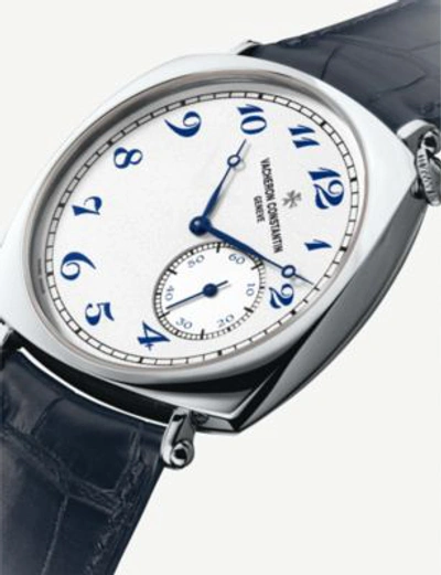 Shop Vacheron Constantin 82035/000p-b168 Historiques Platinum And Alligator Leather Watch