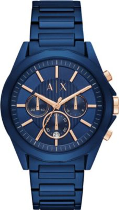 Shop Armani Exchange Ax2607 Blue Stainless Steel Chronograph Watch