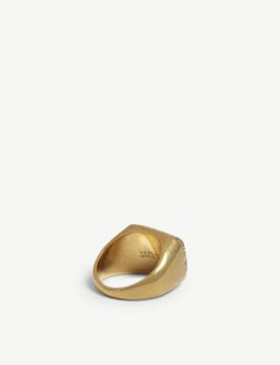 Shop Versace Lucky Enamel Ring In Black Gold