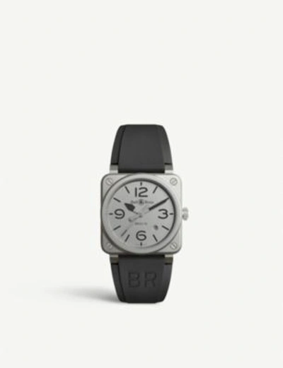 Shop Bell & Ross Br0392gblstsrb Instruments Br 03-92 Microblasted Steel And Rubber Watch