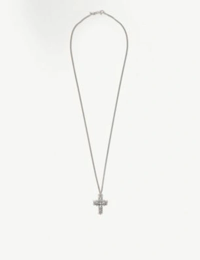 Shop Emanuele Bicocchi Engraved Cross Silver Necklace