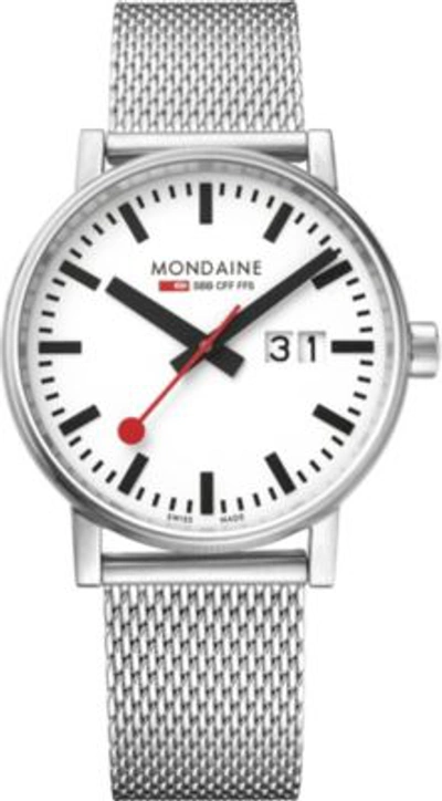 Shop Mondaine Mse-40210-sm Evo2 Big Stainless Steel Watch In Silver