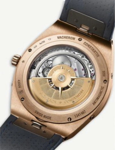 Shop Vacheron Constantin Overseas Ultra-thin Perpetual Calendar Rose-gold And Leather Strap Watch