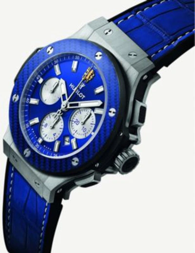 Shop Hublot 301.sy.7129.lr.cfc17 Big Bang Stainless Steel And Crocodile-embossed Leather Watch