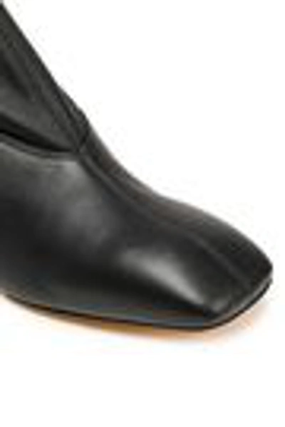 Shop Helmut Lang Woman Leather Knee Boots Black
