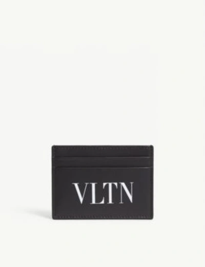 Shop Valentino Black Vltn Leather Card Holder