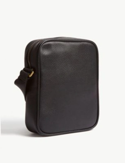 Shop Gucci Leather Messenger Bag In Black